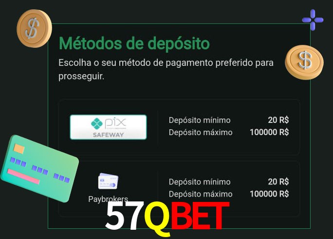 O cassino 57Qbet oferece uma grande variedade de métodos de pagamento
